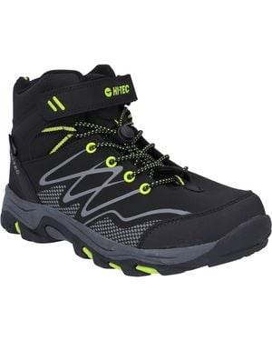 Hi-Tec Blackout Mid Polyester Boy's/Lime Hiking Boots - Blue