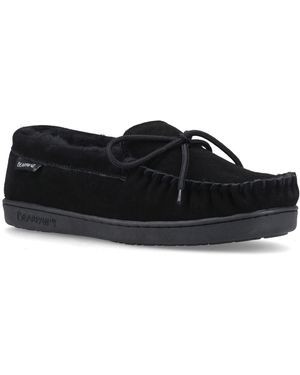 BEARPAW Moc Ii Suede Slippers - Black