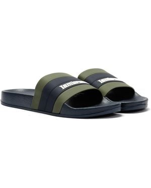 Lambretta Prince Khaki Slides - Blue