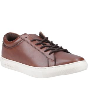 Jack & Jones Galaxy Leather Cognac Trainers - Purple