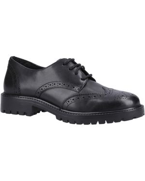 Hush Puppies Athena Senior Leather Girls's Brogues - Black