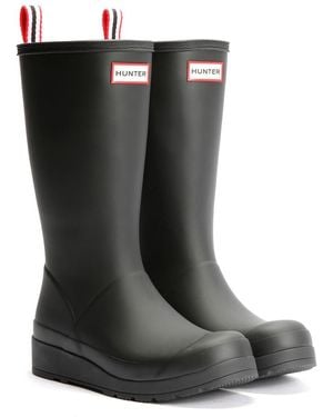 HUNTER Play Tall Rubber Wellington Boots - Black