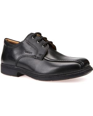Geox J Federico H Leather Boy's Lace-Up Shoes - Black