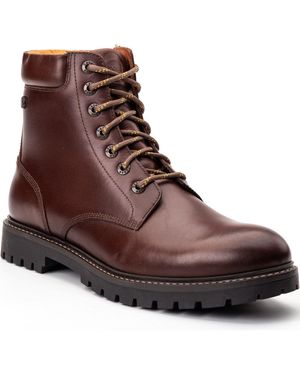 Base London Nickel Leather Ankle Boots - Brown