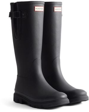 HUNTER Downpour Adjustable Boot Rubber Wellington Boots - Black