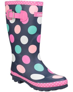 Cotswold Dotty Rubber Multicoloured Wellington Boots - Blue