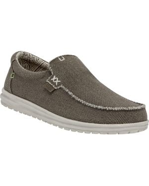 HEYDUDE Mikka Braided Textile Fossil Loafers - Grey