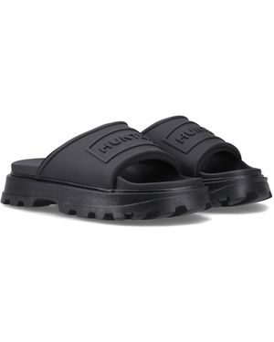 HUNTER Moulded Stacked Slider Slides Pu - Black