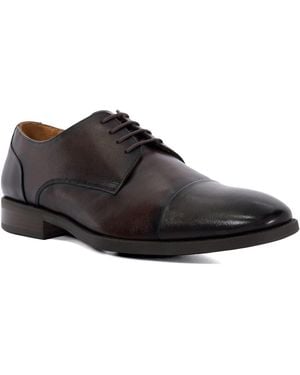 Dune Suffix Leather Lace-Up Shoes - Black