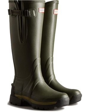 HUNTER Balmoral Adjustable Stivali Di Gomma Da Donna Color Verde Oliva Scuro