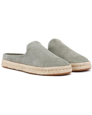 TOMS Santiago Suede Vetiver Mules - Grey