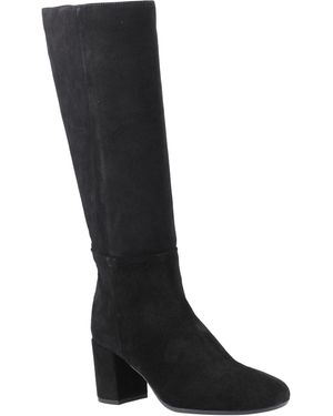 Hush Puppies Oprah Suede Heeled Knee High Boots - Black