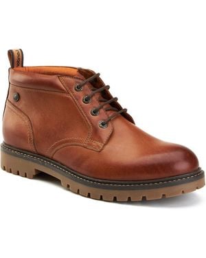 Base London Cobalt Leather Ankle Boots - Brown