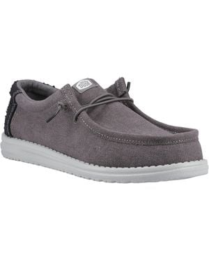 HEYDUDE Wally Workwear Synthetic Blend Granite/ Moccasins Shoes - Grey