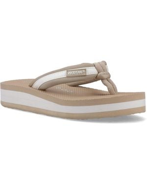 Rocket Dog Monica Nylon Pu Textile /Off Flip Flops - Natural