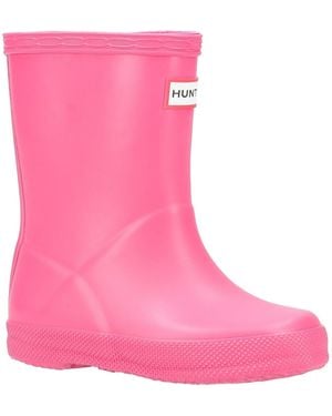 HUNTER Kids First (Matte) Rubber Bright Wellington Boots - Pink