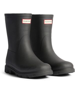 HUNTER Downpour Short Insulated Boot Rubber Wellington Boots - Black