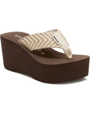 Rocket Dog Crush Cordel Cotton Women's Natural Wedges - Brown