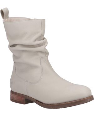 Hush Puppies Emilia Leather Women's Nude Boots - Grey