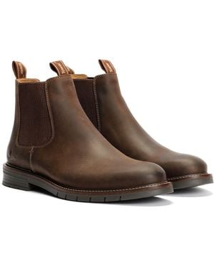 TOWER London Harbour Leather Dark Chelsea Boots - Brown