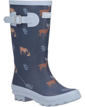 Cotswold Woodland Jnr Rubber Girls's Deers Wellington Boots - Blue