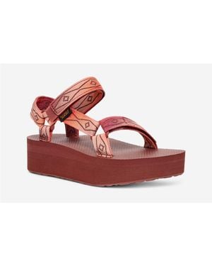Teva Flatform Universal Rode Sandalen - Rood