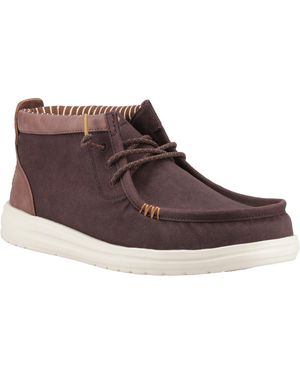HEYDUDE Wally Mid Gripr Cotton Mole/Downtown Ankle Boots - Brown