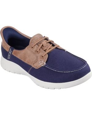 Skechers Palmilla Textile Boat Shoes - Blue