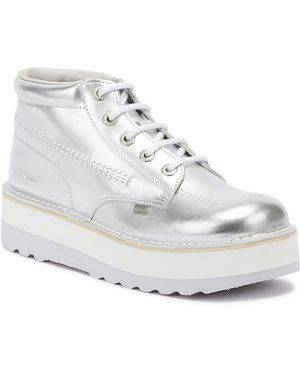 Kickers Kick Hi Stack Womens Metallic / Silver Boots