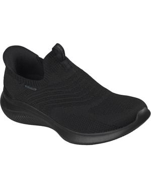Skechers Ultra Flex 4.0 Pure Dream Textile Knit/Trim Trainers - Black