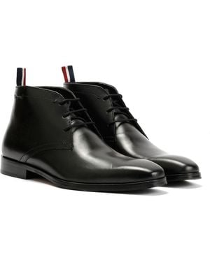 Ben Sherman London Brush Off Leather Boots - Black
