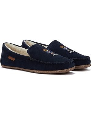 Ralph Lauren Collins Bear Slippers - Blue
