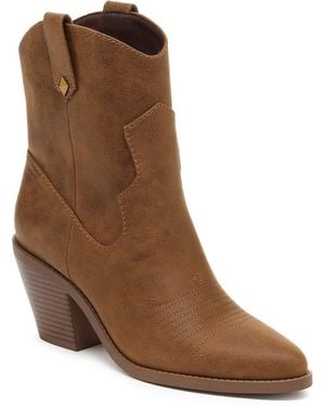 Rocket Dog Feather Polyurethane Walnut Heeled Ankle Boots - Brown