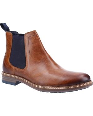 Hush Puppies Justin Chelsea Leather Boots - Brown