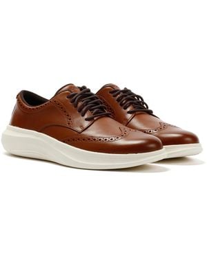 Cole Haan Grand Aerion Wingtip Oxfords Leather British Lace-Up Shoes - Black