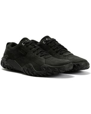 Caterpillar Gridlock Lo Tumbled Nubuck Lace-Up Shoes - Black