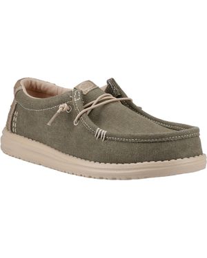 HEYDUDE Wally Workwear Synthetic Blend Dusky/Irish Cream Moccasins Shoes - Grey