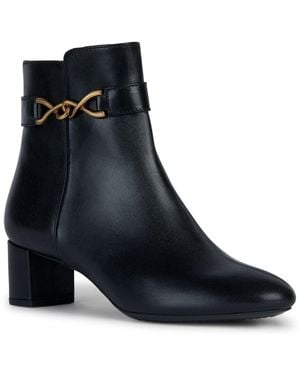 Geox D Pheby Leather Boots - Blue