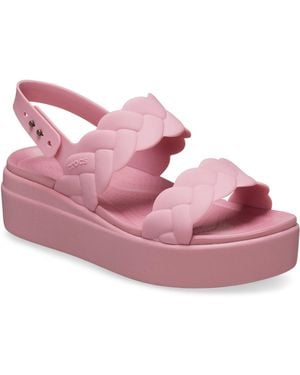 Crocs™ Brooklyn Woven Thermoplastic Rosette Sandals - Pink