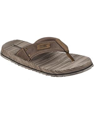 Skechers Quill Textile Flip Flops - Brown