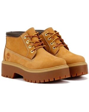 Timberland Stone Street Nellie Leather Wheat Boots - Brown