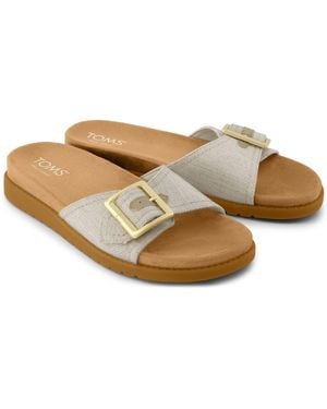 TOMS Marin Slide Textile Natural Sandals - Brown