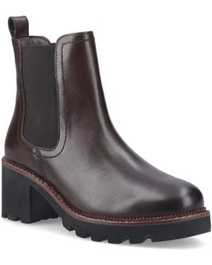 Hush Puppies Gaia Leather Chocolate Heeled Chelsea Boots - Brown