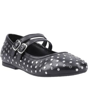 Hush Puppies Nixie Leather Flats - Black