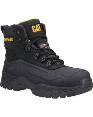 Caterpillar Typhoon Sbh Rubber/Leather Safety Boots - Black