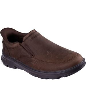 Skechers Arch Fit Garza Umar Leather Cocoa Loafers - Brown