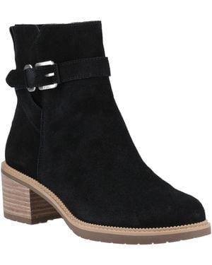 TOMS Hailey Buckle Leather Heeled Ankle Boots - Black