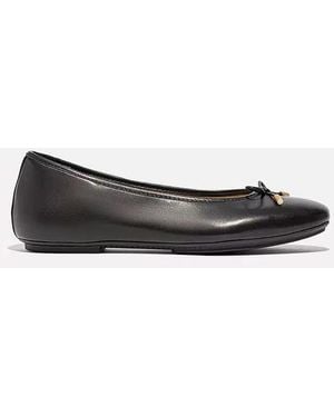 Fitflop Delicato Leather Ballet Flats - Black