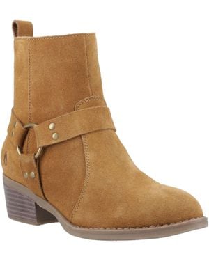 Hush Puppies Iria Suede Heeled Ankle Boots - Brown