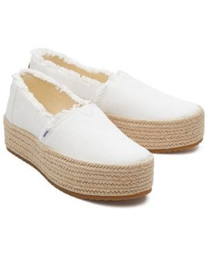 TOMS Valencia 100% Cotton Espadrilles - White
